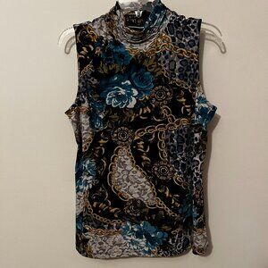 LIKE NEW} Susan Graver High Neck Liquid Knit, Sleeveless Blouse, Size - M